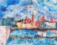 GeppertPejzaz wrocławski Ostrów Tumski we Wrocławiu - widok z Mostu Pokoju 89x100 1978 MMWr
