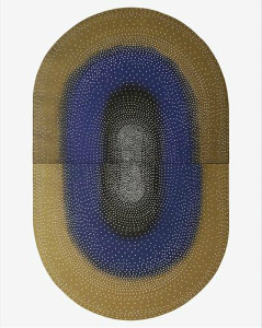 Wystawa XIX edycja Grafika Warszawska w Galerii Test laureatka Marta Banaszak, Figuracje I, linoryt barwny - Nagroda Roku 2012 Dyrektora Mazowieckiego Centrum Kultury i Sztuki