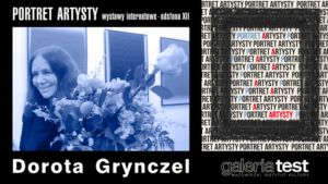 Grafika promocyjna: po prawej plakaty typograficzny do wydarzenia, po lewej zdjęcie artystki z kwiatami, całość w błękitnych odcieniach.