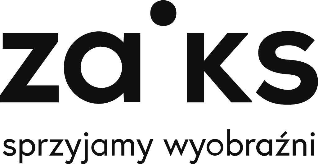 Logo czarnobiałe ZAIKS sprzyjamy wyobraźni